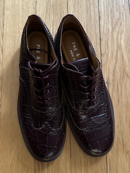rag & bone Shoes - NWOT rag & bone Women's Croc-Embossed Burgundy Oxfords